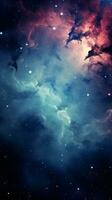 cativante beleza do espaço com uma distante nebulosa no meio uma cheio de estrelas céu ai generativo foto