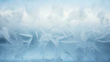 geada padrões em uma janela representando gelo cristais, transmitindo uma inverno sentir, perfeito para feriado saudações ai generativo foto