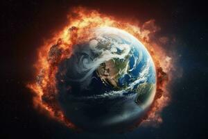global aquecimento é a longo prazo aquecimento do terra, generativo ai foto