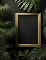 foto quadro, Armação brincar com tropical plantas, generativo ai ilustração.