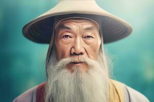 chinês taoísta barba taoísmo. gerar ai foto