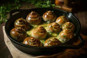 escargot borgonha molho. gerar ai foto