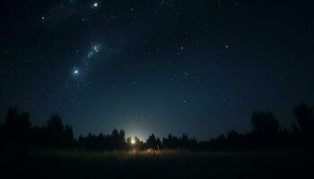 noite céu brilha com leitoso caminho, estrelas, e constelações gerado de ai foto