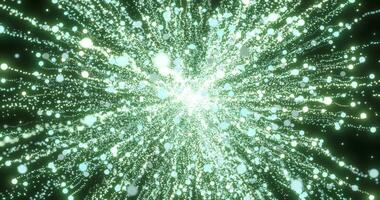 abstrato verde energia fogos de artifício partícula saudação mágico brilhante brilhando futurista oi-tech com borrão efeito e bokeh fundo foto