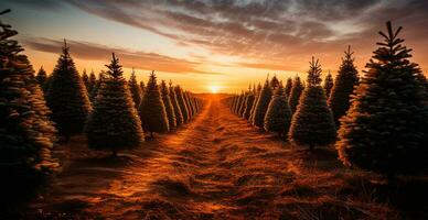 Natal árvore crescendo dentro uma berçário perto a floresta. árvores para a feriado. fechar-se tiro - ai gerado imagem foto