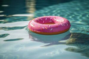 rosquinha círculo piscina. gerar ai foto