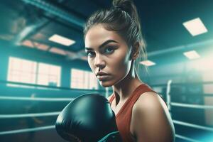 boxe mulher. gerar ai foto