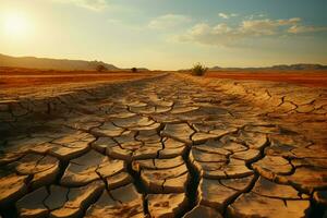 secas evidência rachado deserto solo crosta reflete clima alterar árido consequências ai gerado foto