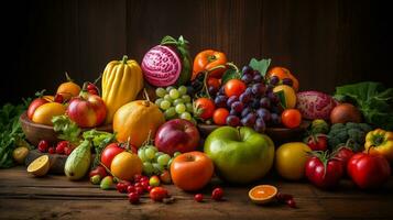 frutas e legumes. ai gerado foto