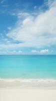 sereno de praia panorama com amplo espaço dentro céu e águas ai generativo foto