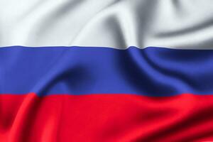 Rússia bandeira do seda com Customizável espaço para texto. 3d render foto