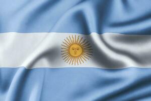 Argentina bandeira do seda, Argentina fundo. 3d render foto