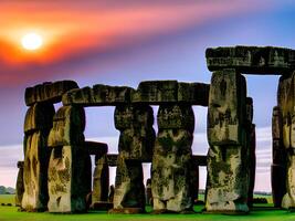 a antigo monumento do stonehenge, Inglaterra, Reino Unido foto