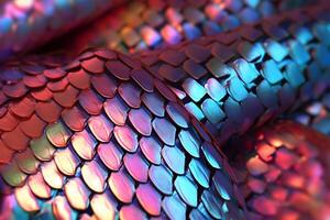 serpente balanças vibrante holográfico ai gerado foto
