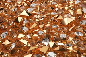 a abstrato textura do jóias - ouro, diamantes e cristal. generativo ai ilustração. foto