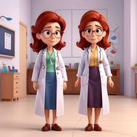 mulheres médico desenho animado personagem ai gerar foto