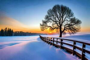 lindo Visão do Nevado árvores dentro inverno ai generativo foto