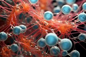 microscópico do bactérias fungo.medical e Ciência pesquisa conceito.colorido color.generative ai foto