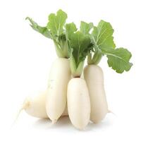 daikon rabanetes isolado em branco fundo. ai generativo foto