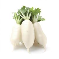 daikon rabanetes isolado em branco fundo. ai generativo foto