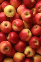 uma grupo do vermelho maçãs ai generativo foto