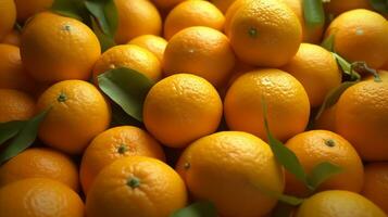 uma grupo do laranja frutas ai generativo foto