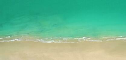 Alto ângulo Visão do mar e areia oceano e montanhas 3d ilustração foto