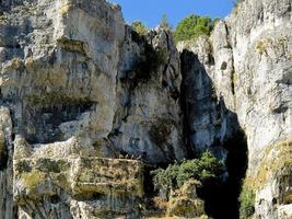 um grupo de raptores esperando em um penhasco do canyon del rio lobos, província de soria, castilla y leon, espanha foto