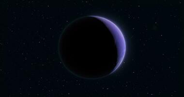 abstrato azul espaço futurista planeta volta esfera contra a fundo do estrelas foto
