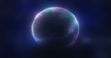abstrato azul energia esfera volta brilhando mágico digital futurista espaço fundo foto