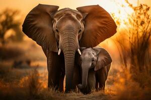 uma concurso momento capturado Como a elefante família abraços simbolizando a inquebrável vinculo compartilhado em africano safáris foto