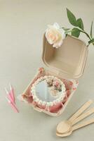espelho almoço caixa coreano bolo para aniversário ou namorados foto