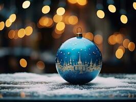 Natal composição com cópia de espaço e bokeh fundo ai generativo foto