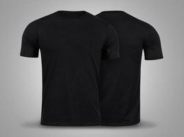 maquete de camiseta preta na frente e nas costas foto