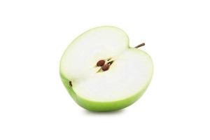 maçãs verdes isoladas no fundo branco com traçado de recorte foto