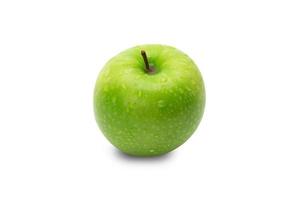 maçãs verdes isoladas no fundo branco com traçado de recorte