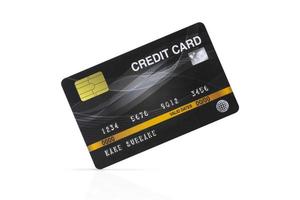 cartão de crédito isolado no fundo branco com traçado de recorte foto