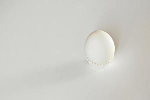 ovo branco em um fundo branco isolado com sombra. ingrediente.alimentos saudáveis.aster. foto