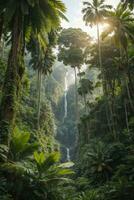 profundo tropical selvas do sudeste Ásia dentro agosto. ai gerado foto