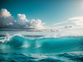 azul céu oceano. ai gerado foto