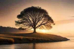uma lindo árvore ai generativo foto
