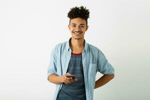 jovem bonito Preto homem, africano americano juventude foto