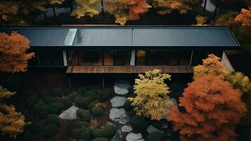generativo ai, outono estético panorama panorama, silenciado neutro cores. foto