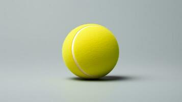 uma tênis bola em uma cinzento fundo ai generativo foto