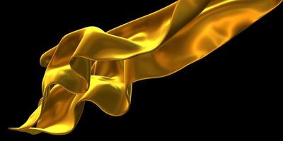 tecido ornamentado dourado folha de ouro amassado superfície de ouro abstrato ilustração 3D foto