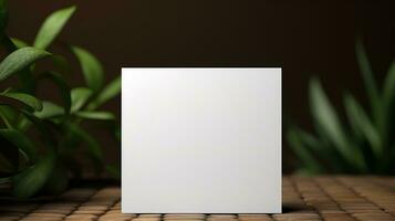 uma branco quadrado em branco papel Folha ai generativo foto