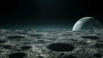 superfície lua regolito panorama ai gerado foto
