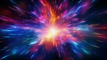 movimento néon partícula explosão ai gerado foto