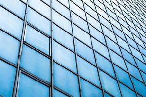janelas de fachada de vidro azul do arranha-céu