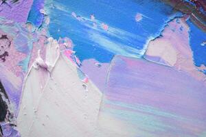 uma tela de pintura detém moderno colorida óleo pintura. foto